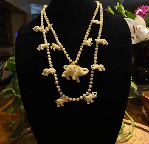Vintage necklace 50s faux - vintage, bone